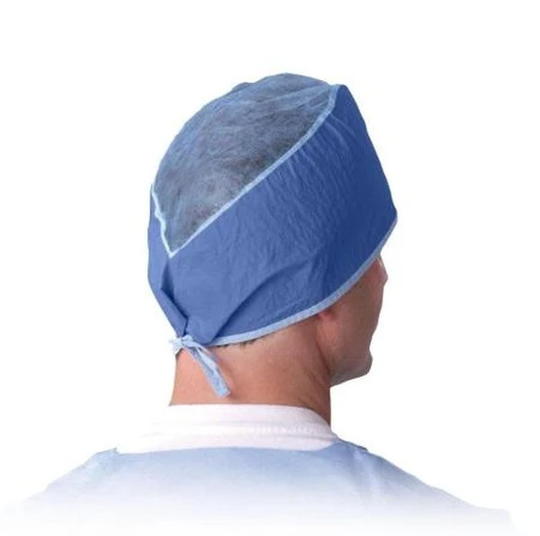 Medline - Non28628 - Cap,Surgeon,Spunlce,Tie Back,Blue - Each
