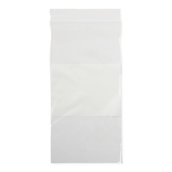Medline - Nonzip48 - Bag,Plastic,Zip,White Write-On,4x8,2mil - Each