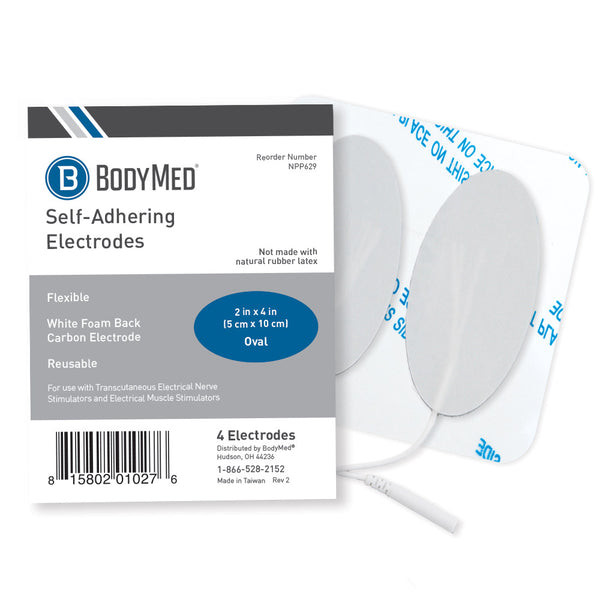 Bodymed - Npp629 - Oval White Foam Carbon Electrode - PACK/4