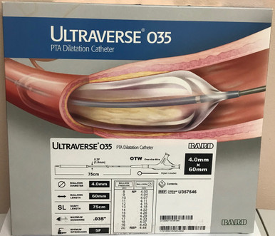 Bard Rochester - Peripheral Vascular - U357546 - Ultraverse 035 Pta Dilatation Catheter 4 Mm X 60 Balloon 75 Cm - Each