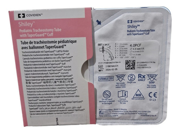 Covidien - Medtronic - 4.0Pcf - Pediatric Trach With Taperguard Cuffed 4.0 Mm - Each