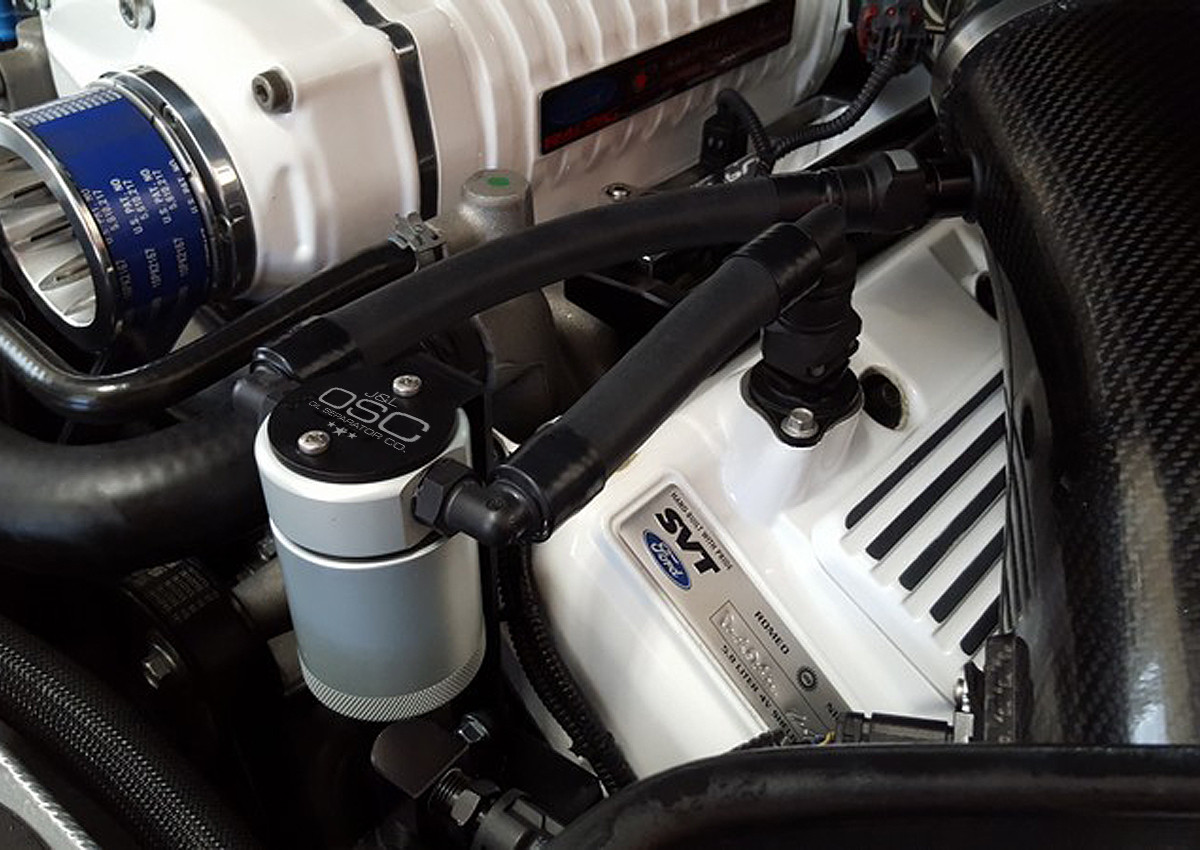 J&L Oil Separator 3.0 | 2007–2014 Ford Mustang GT500 Driver Side