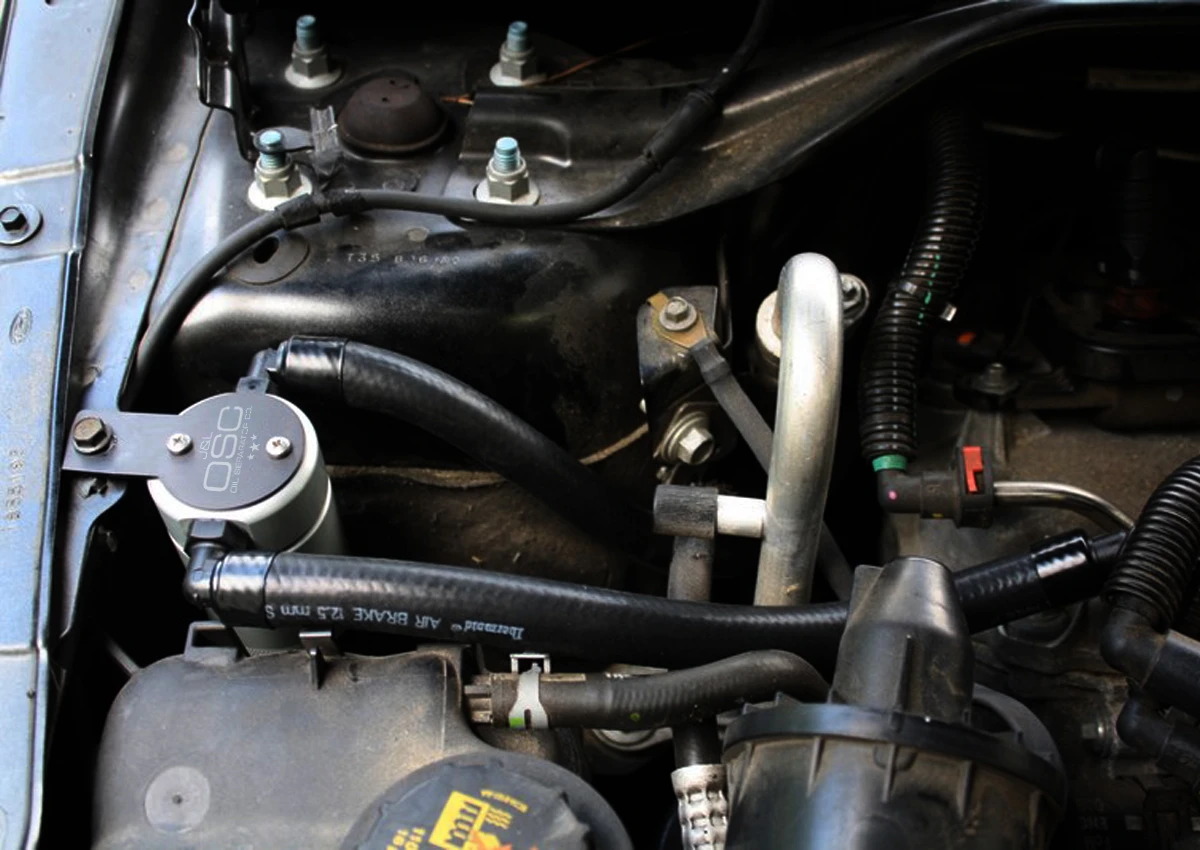 J&L Oil Separator 3.0, Passenger Side (2010-2019 Taurus SHO EcoBoost V6) installed in engine