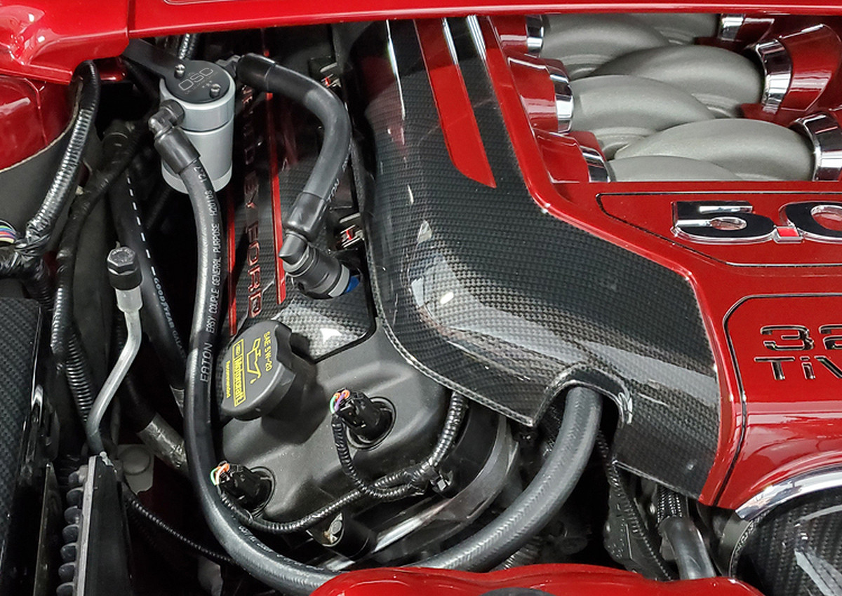 J&L Oil Separator 3.0 Passenger Side (2011-2014 Ford Mustang GT; 2012-13 Boss 302 - REMOTE MOUNT) installed