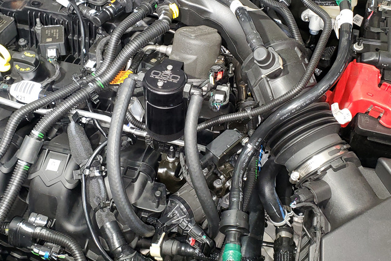 J&L Oil Separator 3.0 Driver Side (2019-2024 Ford/Lincoln SUV's and Truck's with 2.0L EcoBoost) installed