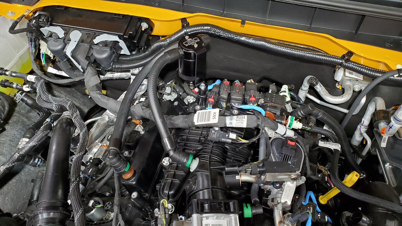 J&L Oil Separator for the Ford Bronco EcoBoost Installation Picture