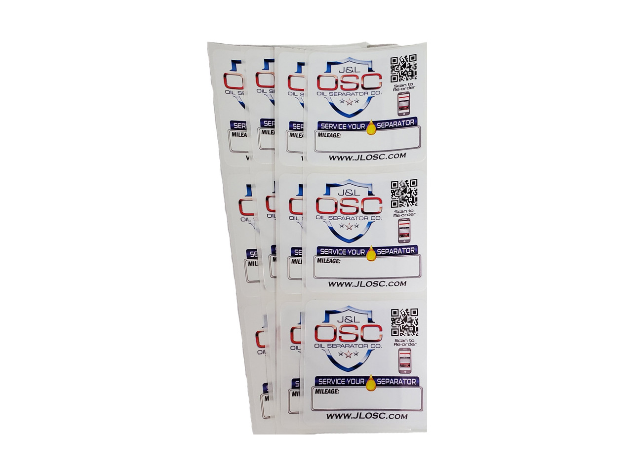 J&L Oil Separator Service reminder stickers - J&L Oil Separator Co.