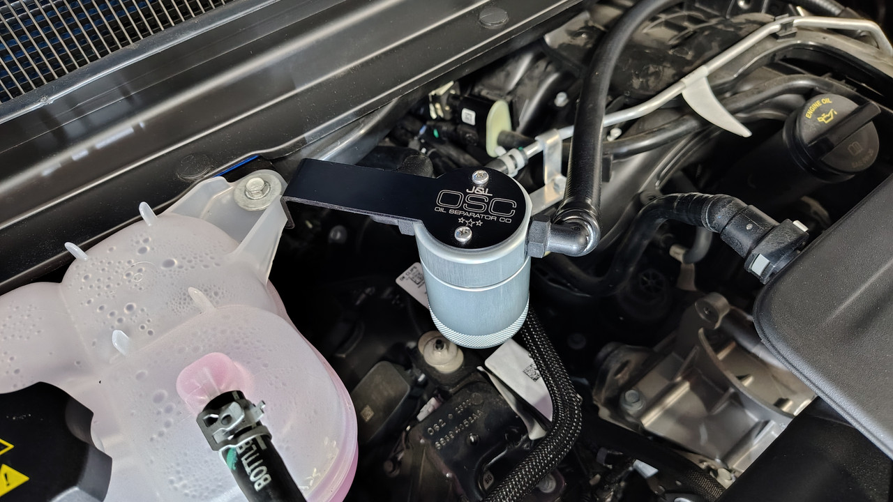 J&L Oil Separator 3.0 PCV Side (2019-2025 Ram 1500 3.6L) side view
