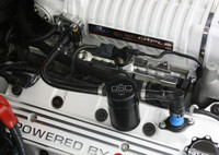 J&L Oil Separator 3.0 Passenger Side (2007-2014 Ford Mustang GT500) plumbing lines.