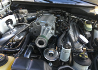 J&L Oil Separator 3.0 Driver Side (1999-2004 Ford Mustang Cobra & 2003-2004 Ford Mustang Mach 1) installed, front view