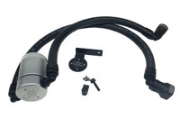 Close-up layout of J&L Oil Separator 3.0 Driver Side (2011-2017 F-150 - 5.0L; 6.2L/SVT Raptor, 5.0L & 6.2L/SVT Raptor with Roush Supercharger) plumbing lines.