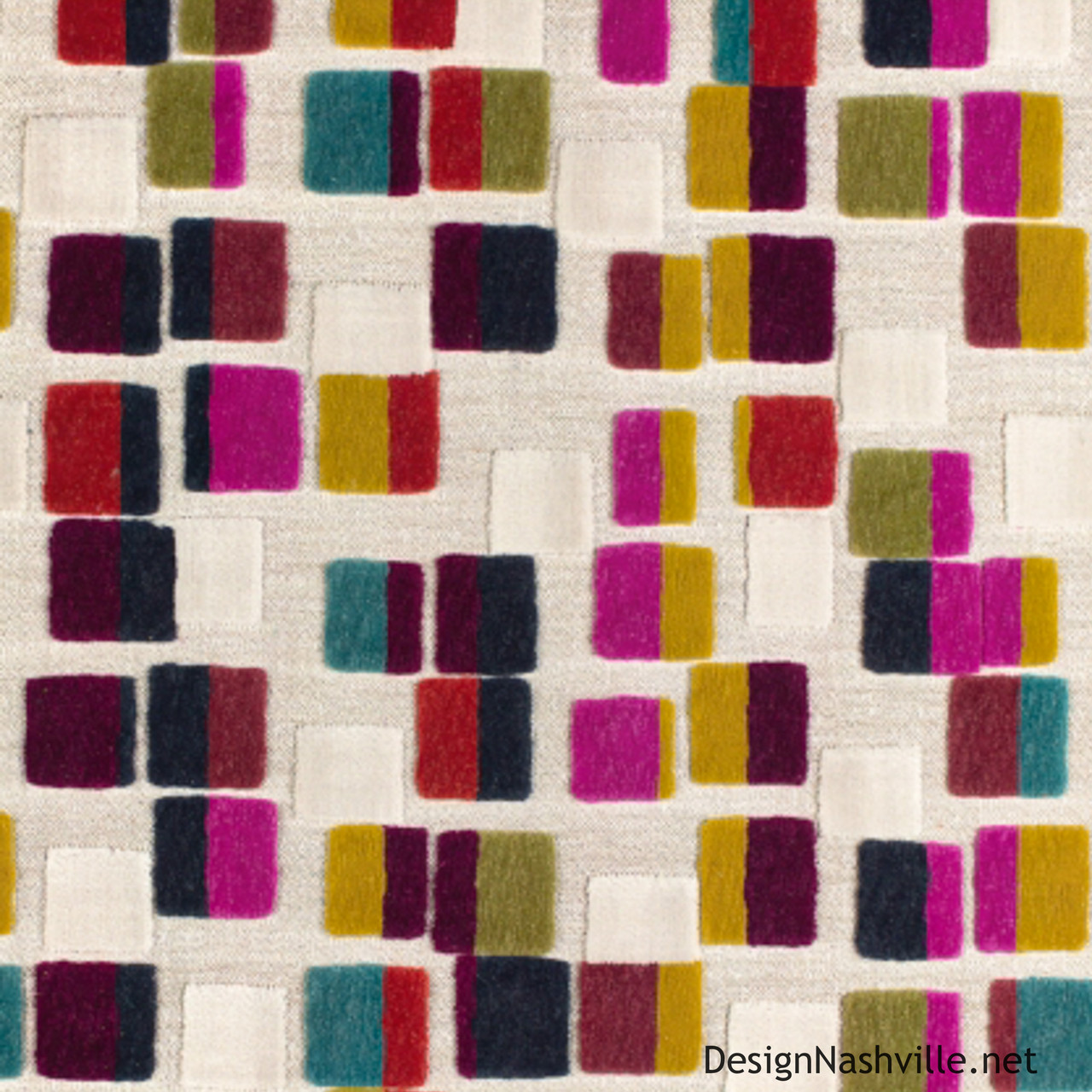 Bauhaus Abstract Cut Velvet Fabric