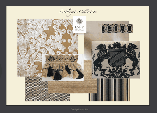 Swatch Set: Castlegate Old World fabrics ivory black