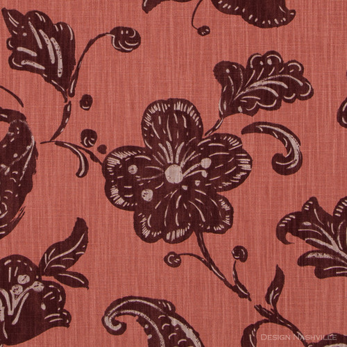 Nottingham Flowers fabric aubergine