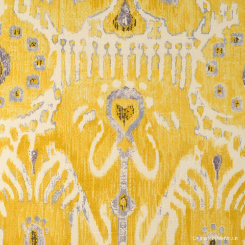 Sun-drenched yellow ikat print fabric