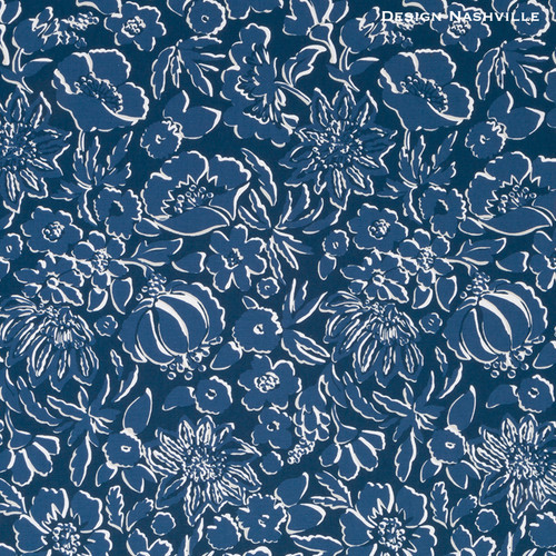 Barbados Blue Floral print fabric