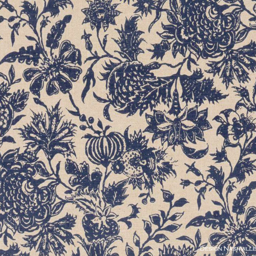 Kingswood linen fabric blue