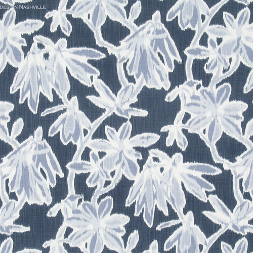 Bermuda floral print fabric blue