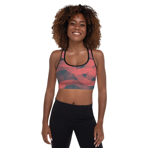 Climbing Panda Padded Sports Bra orange