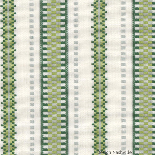decorative stripe fabric of green and ivory