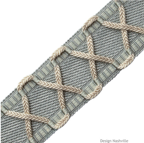 Marcel Laced French Trim tape mineral blue