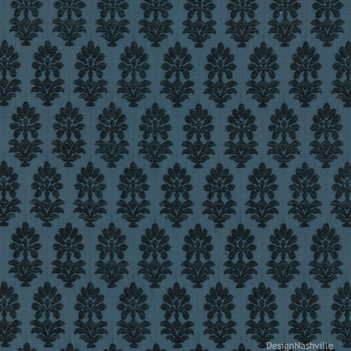 Blue Floral Sprig embroidered Matelasse Fabric for home decorating and upholstery