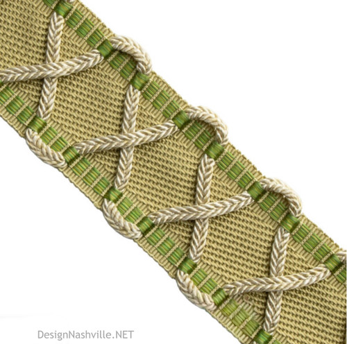 French rope lattice trim tape medium green