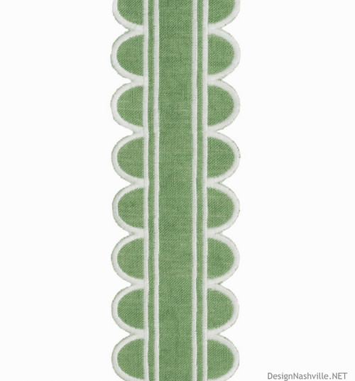 Paddington green Scalloped Linen Trim