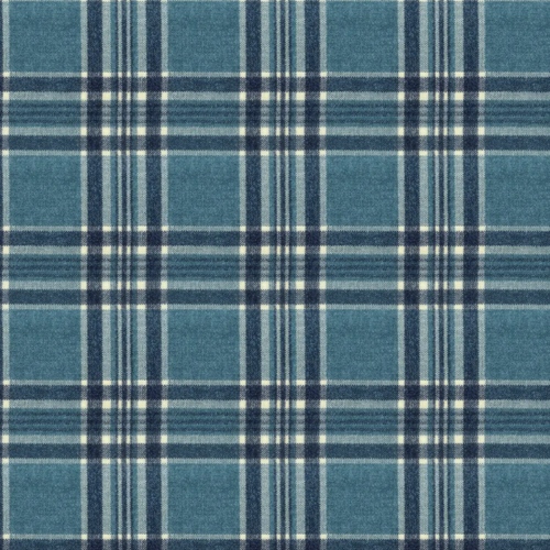 chenille upholstery plaid of navy and harbor blue