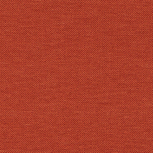 Small scale Greek Key tone on tone brick red