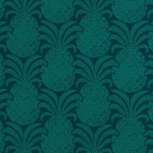 blue green pineapple print fabric 100% cotton multi purpose