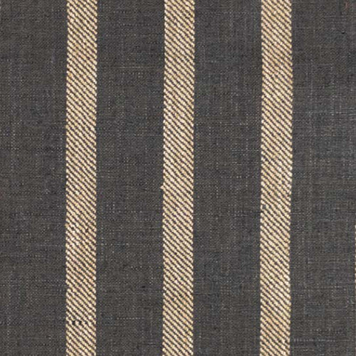 black and natural faux linen stripe fabric