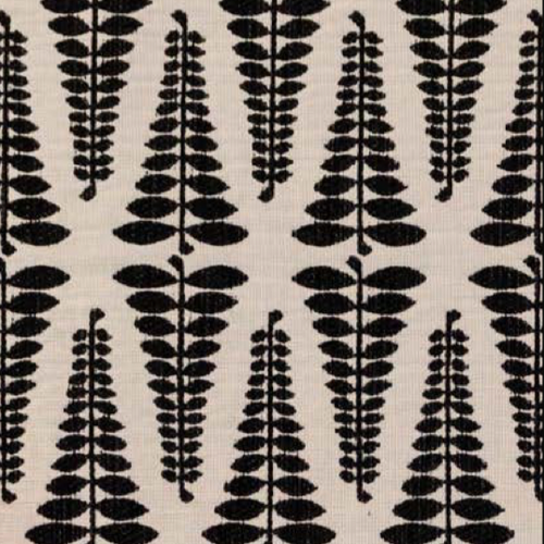 Black and tan botanical upholstery fabric