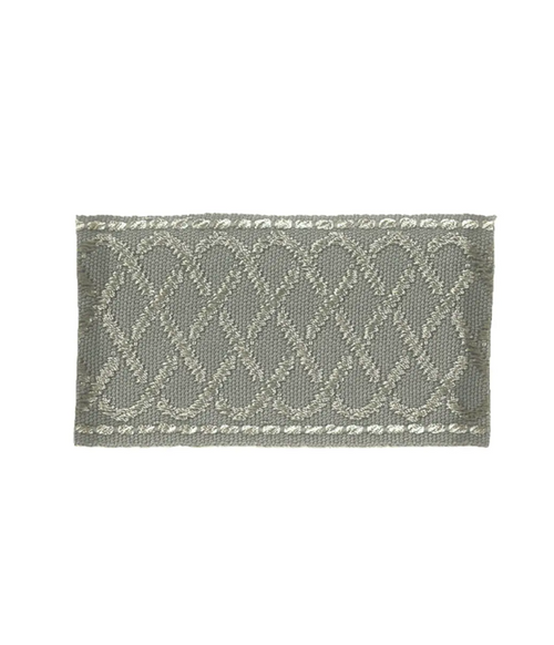 grey decorative border with embroidered braid pattern