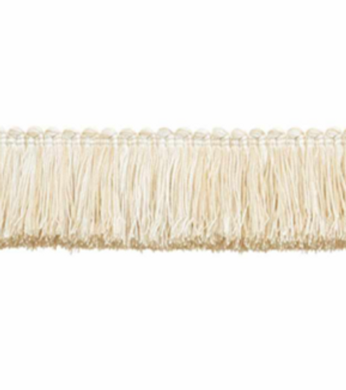 Soft white and biscuit variegated brush fringe 2"