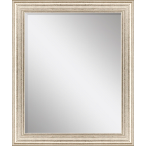 rectangular warm silver frame beveled mirror. 35 x 29