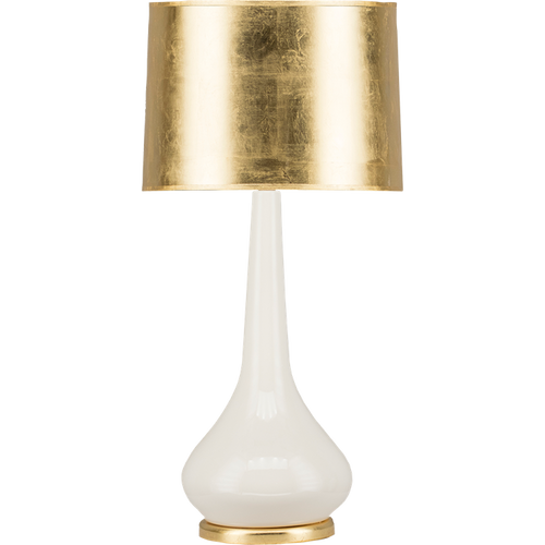 contemporary white lamp with gold shade 35"