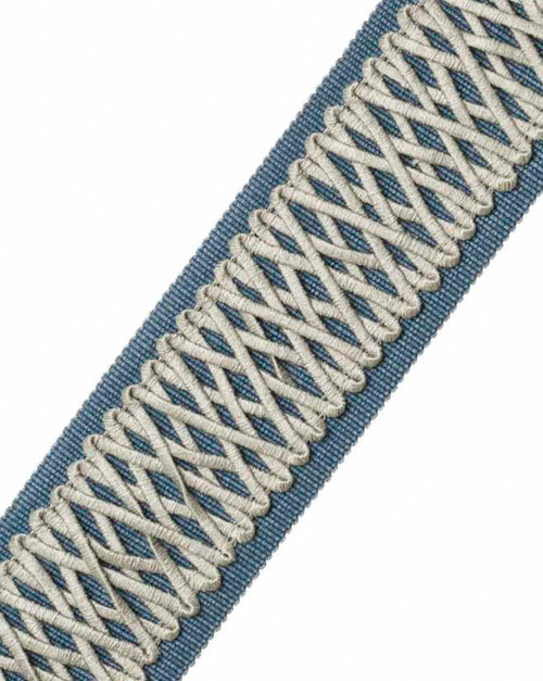 French lacing border tape chambray blue 2.5"