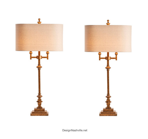 gold transitional lamps with beige oval linen shade
set of 2