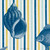 Catalina Island blue stripe fabric with shells and fish
