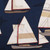 Windward classic sailing print fabric, dark navy