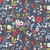 Clementine's Garden floral fabric blue red