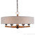Huxley Wood chandelier with drum shade and decorative glass shades