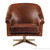 Rowan chestnut brown leather swivel chair