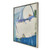 Set of 4 blue abstract canvas paintings with floating off white frame