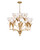 white art glass and brass tulip chandelier