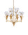 white art glass and brass tulip chandelier