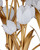 white art glass and brass tulip chandelier