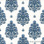 floral sprig block print blue and white