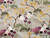 Cranes at Kyoto Gardens printed Asian design of white and black cranes in a fanciful botanical garden featuring plum irises